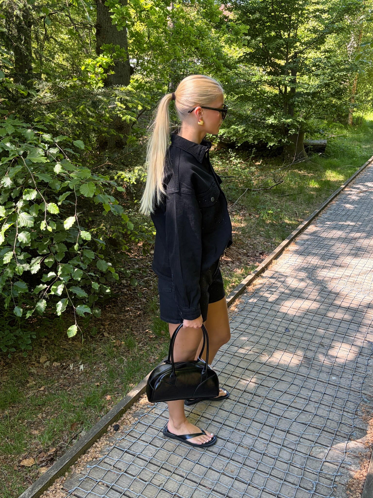 PCGABI Denim Shirt - Black Denim